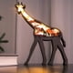 thumbnail image 3 of Luz nocturna LED tallada de animales de madera 3D, lámpara tallada en madera, decoración moderna para festivales, decoración del hogar, escritorio de escritorio (jirafa), 3 of 5