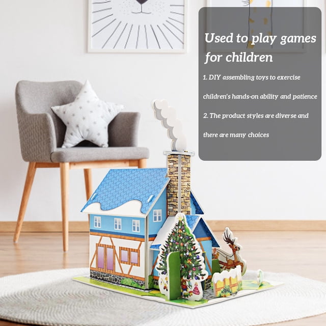 3D Paper Assembly Toy Children Architecture Building Paper 2 3 5 Model Kids Early Education Assembly House Toy Type 3