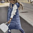 thumbnail image 4 of Hfyihgf Oversized Long Down Vest for Women Outdoor Coats with Hood Long Puffer Vest Winter Coats Sleeveless Warm Jacket Z1-Blue XL, 4 of 7