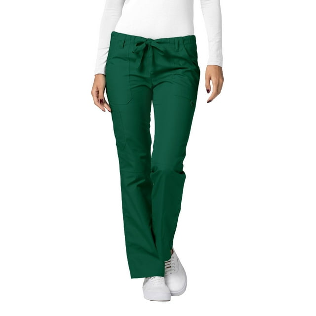 Adar Pantalon d'Uniforme pour Femmes à Jambe Droite, à Cordon, Popeline Durable, Noir