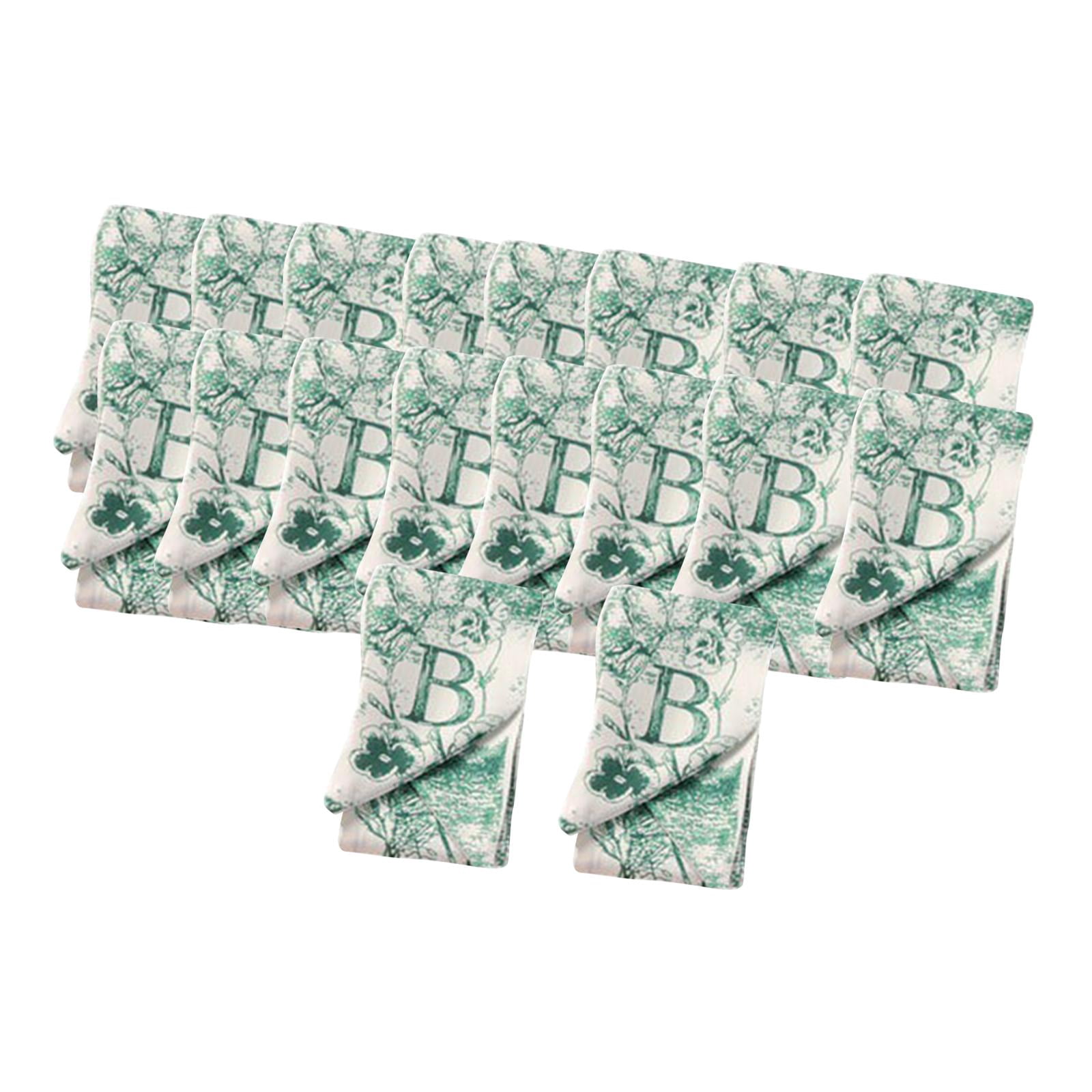 20Pcs Women Hair Scarf Neckerchief Scrunchies Summer Simulated Silk Headband Green