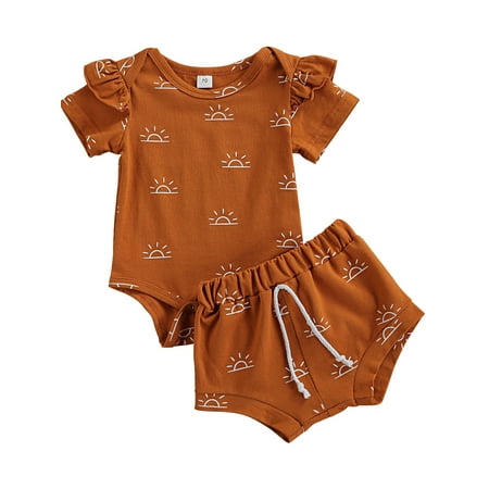 

Dewadbow Toddler Baby Boys Girls Summer Casual Short Sleeve Tops Shorts