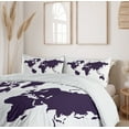 thumbnail image 6 of Ambesonne Map Duvet Cover Sets, Vivid Indigo World Graphic, 2-King, Indigo White, 6 of 7