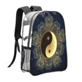 thumbnail image 3 of Honeii Yin And Yang Mandala Print Clear Backpack Heavy Duty Transparent Bag 17" See Through BookBag for Women Men Adults Work Festival Sports Travel, 3 of 7
