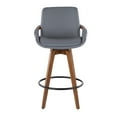 thumbnail image 5 of Cosmo Mid-Century Counter Stool in Walnut and Grey Faux Leather by LumiSource, 5 of 8