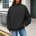 thumbnail image 5 of Comdrip Turtleneck Sweatshirt, Womens Oversized Sweatshirts Mock Neck Pullover Long Sleeve Tops Fall Outfits 2025 Clothes Womens Oversized Mock Neck Sweatshirt Black L, 5 of 5