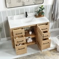 thumbnail image 5 of Vinnova San 48" Single Sink Wood Bath Vanity with Grain Stone in Brown/White, 5 of 17