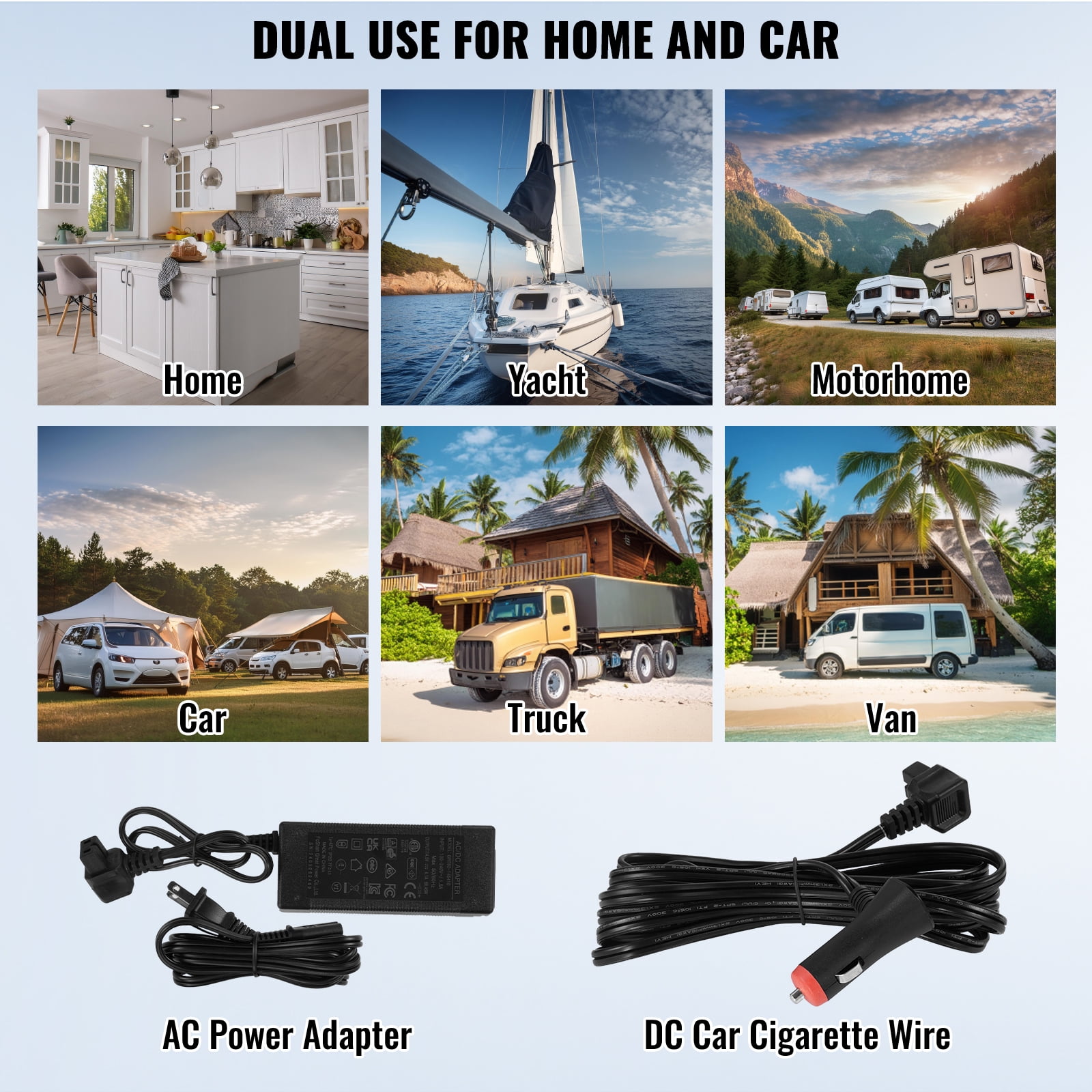 VEVOR Car Refrigerator, 12 Volt Car Refrigerator Fridge, 9 L Single Zone Portable Freezer, -4℉-68℉ Adjustable Range, 12/24V DC and 100-240V AC Compressor Cooler