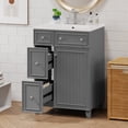 thumbnail image 2 of 24" Durable Compact Freestanding Cabinet, Bathroom Storage Unit with Soft Close Door, Modern Small Bathroom Vanity with Storage for Bathroom, Gray, 2 of 9