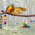 thumbnail image 3 of Flmtop 10Pcs Pet Bird Parrot Beads Bell Mirror Ball Hanging Swing Stand Cage Chew Toy Random Color, 3 of 8