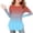 Sky Blue, variant on Girls Long Sleeve Tee, Round Neck Soft Casual T-Shirt, Gradient Color Tunic Side Slit Shirt