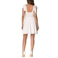 thumbnail image 3 of INSPIRE CHIC Spaghetti Strap Women's Casual Tie Shoulder Smocked Mini Dress Sundress XS White, 3 of 6