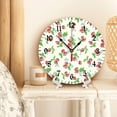 thumbnail image 3 of YladaFaie Strawberry Clock Wall Decor Battery Operated Floral Clocks Spring Wall Clock Round Wall Clock 10 in Non Ticking Quartz Analog Bathroom Clock, 3 of 7