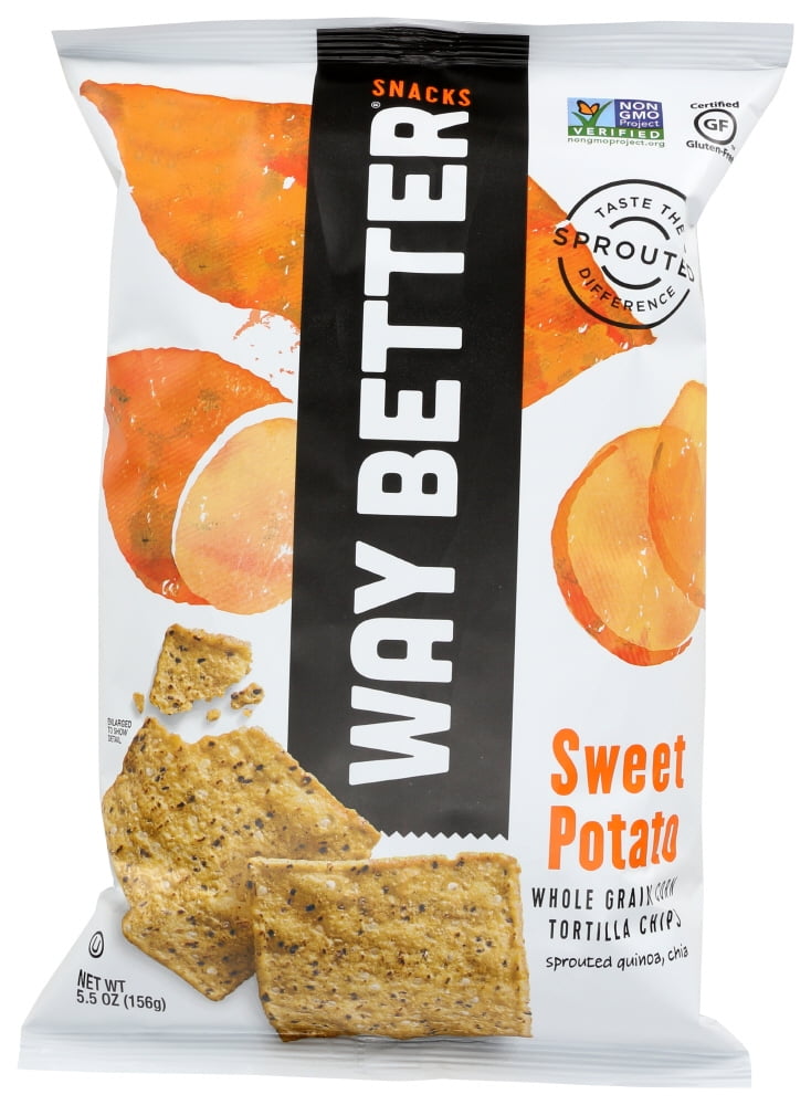 Way Better Snacks Tortilla Chips, Sweet Potato, 5.5 Oz