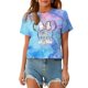 thumbnail image 3 of Camiseta Mágica para Mujeres Reino Mágico Camiseta Familiar de Vacaciones Princesa Castillo Casual Manga Corta Estilo Tie-dye-001, Talla Extra Grande, 3 of 5