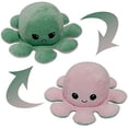 thumbnail image 1 of Pulpo de peluche reversible, pulpo de peluche de doble cara, pulpo de peluche con estado de ánimo, adorables mini peluches, peluches para niños, niñas y amigos (rosa claro-verde claro), 1 of 5