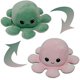 thumbnail image 1 of Pulpo de peluche reversible, pulpo de peluche de doble cara, pulpo de peluche con estado de ánimo, adorables mini peluches, peluches para niños, niñas y amigos (rosa claro-verde claro), 1 of 5