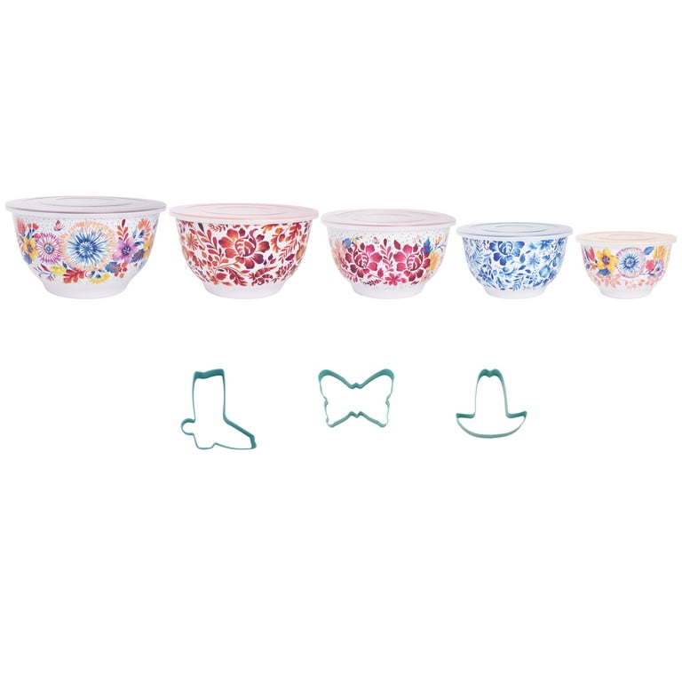 The Pioneer Woman Melamine Mixing Bowls & Cookie Cutter Set, 13 Pieces