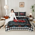 thumbnail image 4 of Homewish Red Sport Car Bedding Comforter Set 2pcs for Kids Children Teens,USA Flag Twin Comforter Sets Microfiber,Geometric Plaid Honeycomb Breathable Bedding Set,Lightweight Room Decor, 4 of 8