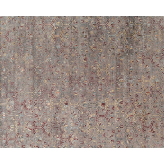 Ahgly Company Machine Washable Indoor Rectangle Contemporary Rosy Brown Pink Area Rugs, 8' x 12'