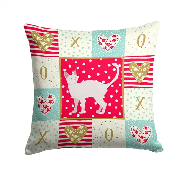 Khao Manee 2 Cat Love Fabric Decorative Pillow Red