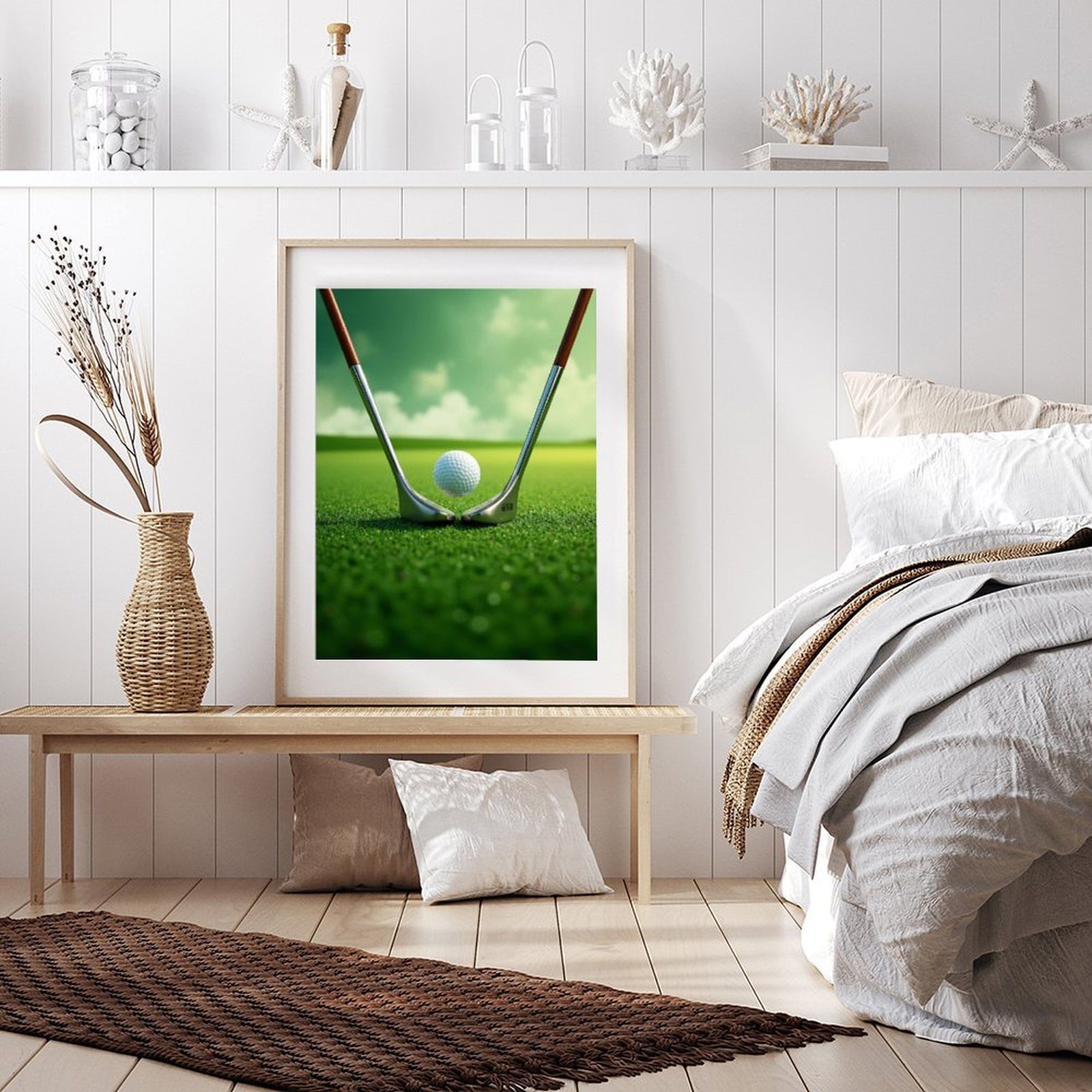 Diamond Art Kit for Adults, Golf Clubs Green Field Ball Diamond Painting for Adults Beginners, DIY Diamond Art Painting Kits, 5D Diamond Painting Crafts for Home Decor 12x16 Frameless