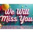 thumbnail image 4 of Teal Background Party Decor Banner with We Will Miss You Message Sparklers Balloons Champagne Glasses Party Supplies Farewell Party Photography Props Celebration Decorations, 4 of 8