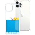 thumbnail image 3 of Compatible with iPhone 15 Pro Max Liquid Case Cute Funny Cartoon Moving Water Duck Quicksand Flowing Floating Waterfall Protective Cover Soft Silicone Rubber Case Blue, 3 of 9