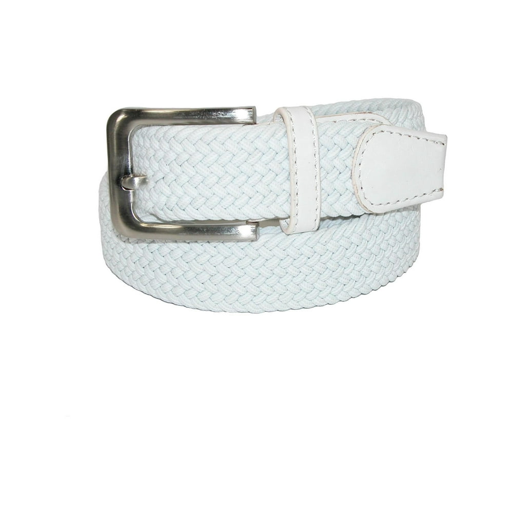 CTM Men's Elastic Braided Stretch Belt with Silver Buckle Walmart