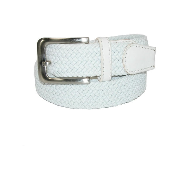 CTM Men's Elastic Braided Stretch Belt with Silver Buckle Walmart