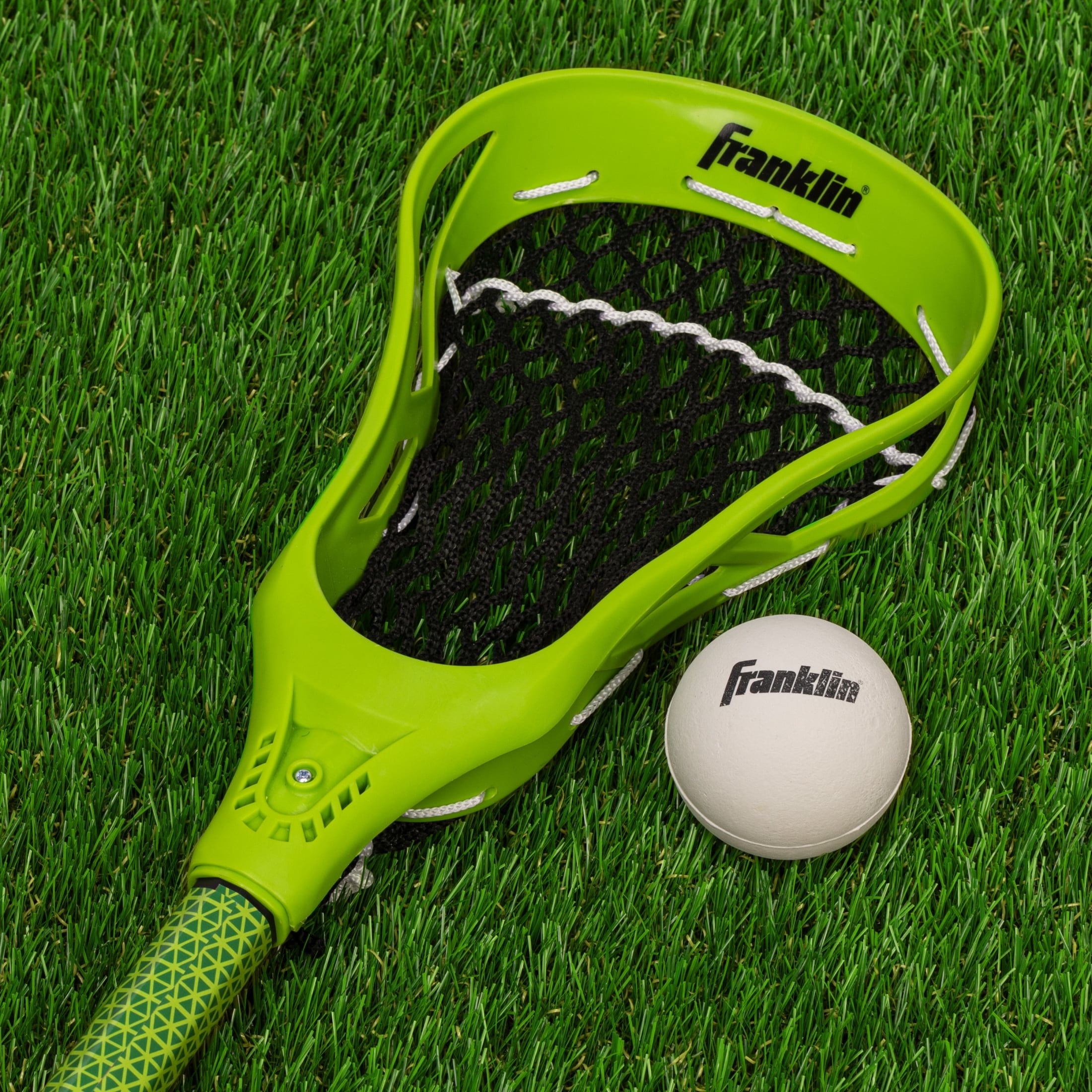 Franklin Sports Future Champs Youth Lacrosse Stick + Ball Set - Kids 32" Inch Beginner Backyard  Practice Lax Stick + Lightweight Soft Lacrosse Ball - Toy Kids Lax Set - Green