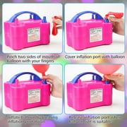 Electric Air Balloon Pump, Portable Dual Nozzle Electric Balloon Inflator for Party Wedding Decoration, 110V 600W Balloon Blower Pump Inflation