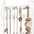 thumbnail image 4 of Caja De Almacenamiento Joyería De Acrílico Transparente Organizador Aretes Soporte Para Pendientes Acrílico Tuerca Con 64 Ranuras, 2 Puertas Plegables, Para Pendientes, Pulseras, Collares, 4 of 4