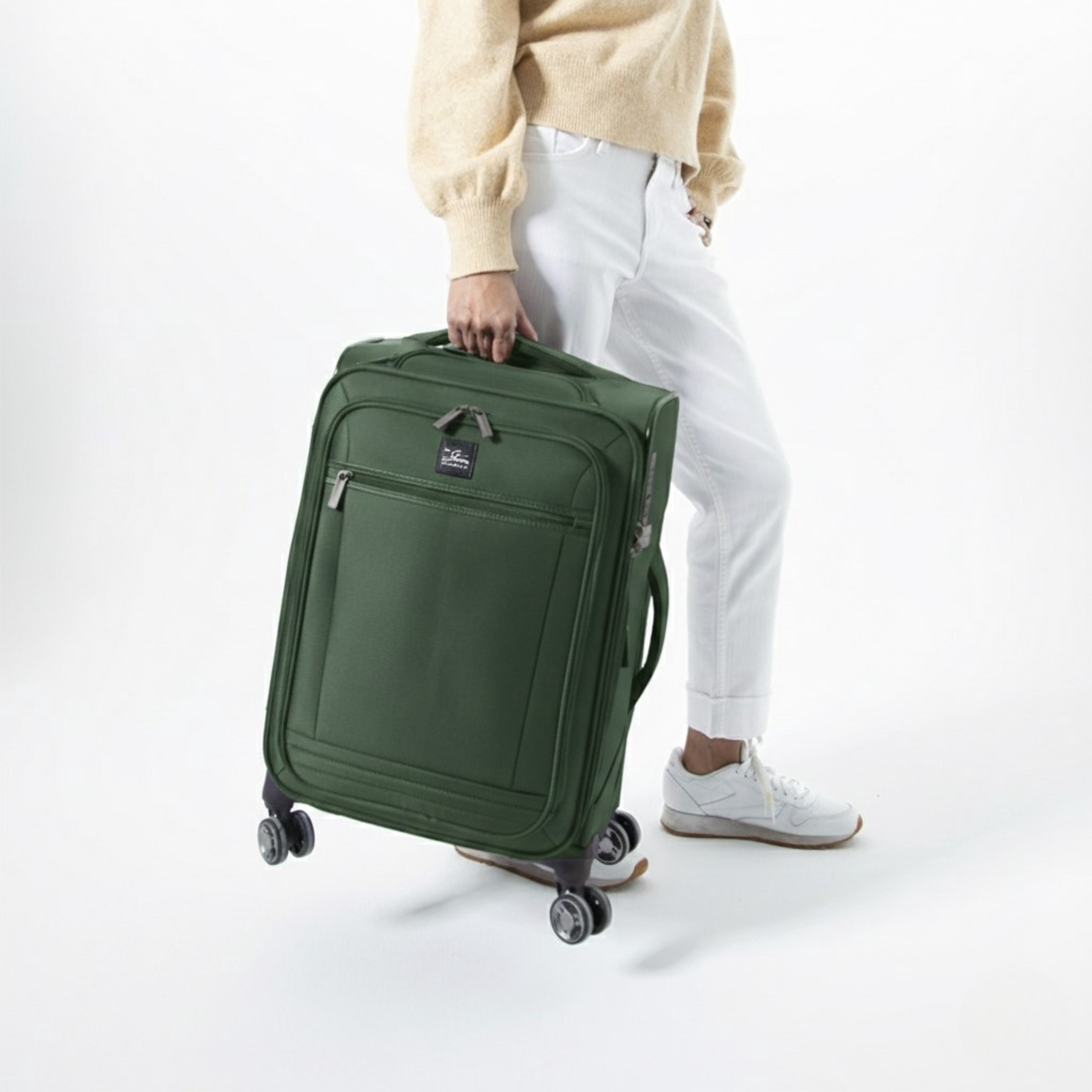 Skyway Luggage Ballard Softside 28" Expandable Large Checked Luggage with Spinner Wheels, Adult, Juniper Green