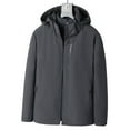 thumbnail image 2 of Turilly Jackets for Men Man Solid Color Water Resistance Zipper Pockets Detachable The Lining Hooded Outdoor Jacket Coat, 2 of 6
