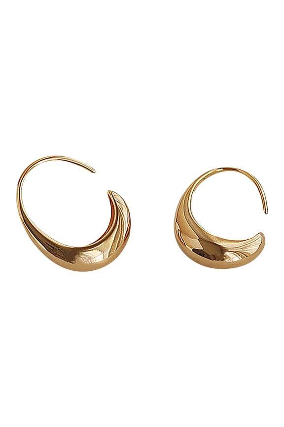 Cool Hoop Earrings for Women - Fashion Small Copper Elegant Jewelry, Delicate Design Enhances Mood & Aesthetics, 1 Pair Silver/Gold Earrings