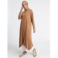 thumbnail image 3 of Tan - Crew neck - Viscose - Tunic - Everyday Basic, 3 of 5