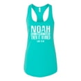 thumbnail image 2 of Wild Bobby Noah Was A Conspiracy Theorist Inspirational/Christian Women Racerback Tank Top, Tahiti Blue, Small, 2 of 5