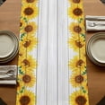 thumbnail image 5 of Table Runners 72 Inches Long Dress Scarves, Sunflowers Farmhouse Kitchen/Dining Table Runner, Coffee Tablerunners, Yellow Flowers Summer Botanical Pastoral Wooden 18x72 Inch, 5 of 9