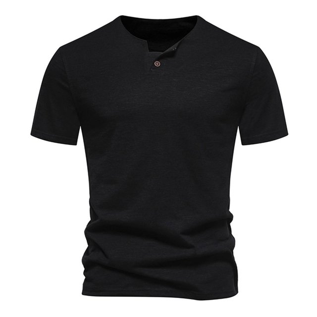 T-shirt Homme Été Col Rond Manches Courtes Respirant Confortable Torche Noir P
