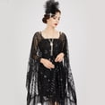 thumbnail image 2 of Women Evening Cape Soft Satin Evening Scarves Wedding Bridal Cape Shawl Wraps Sequin Evening Cape Gatsby Party Bridal Shawl For Evening Dresses, 2 of 7