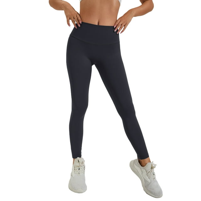 ZAXARRA Pantalons de Yoga de Couleur Unie pour Femmes Leggings de Course à Taille Haute avec Poche