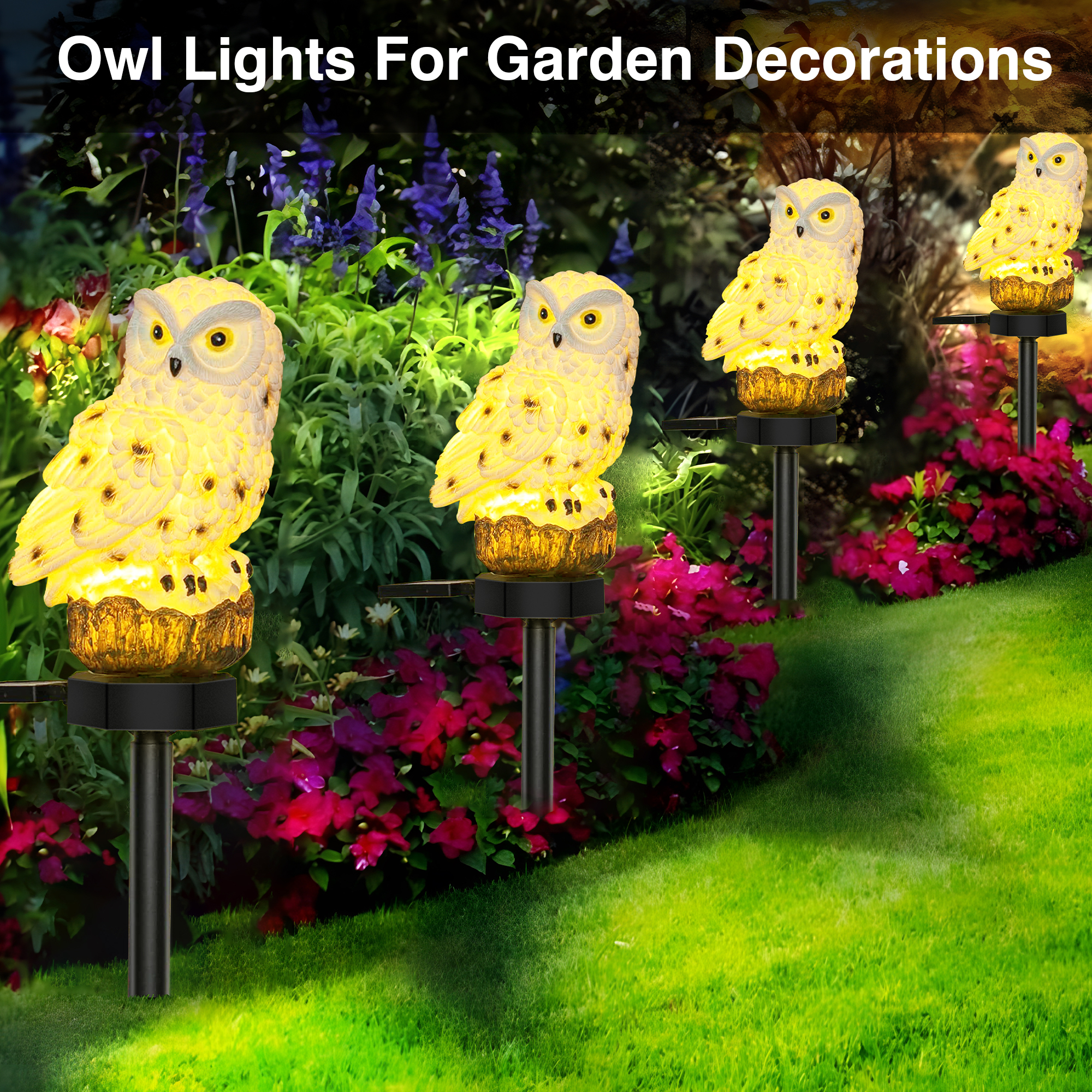 CHARKEE Solar Owl Garden Light Stake photo 6