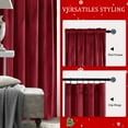 thumbnail image 5 of Hiasan Luxury Velvet Curtain with Tiebacks-Christmas Blackout Curtains for Bedroom/Living Room, Rod Pocket, Wine Red, 52" x 108", Set of 2, 5 of 12