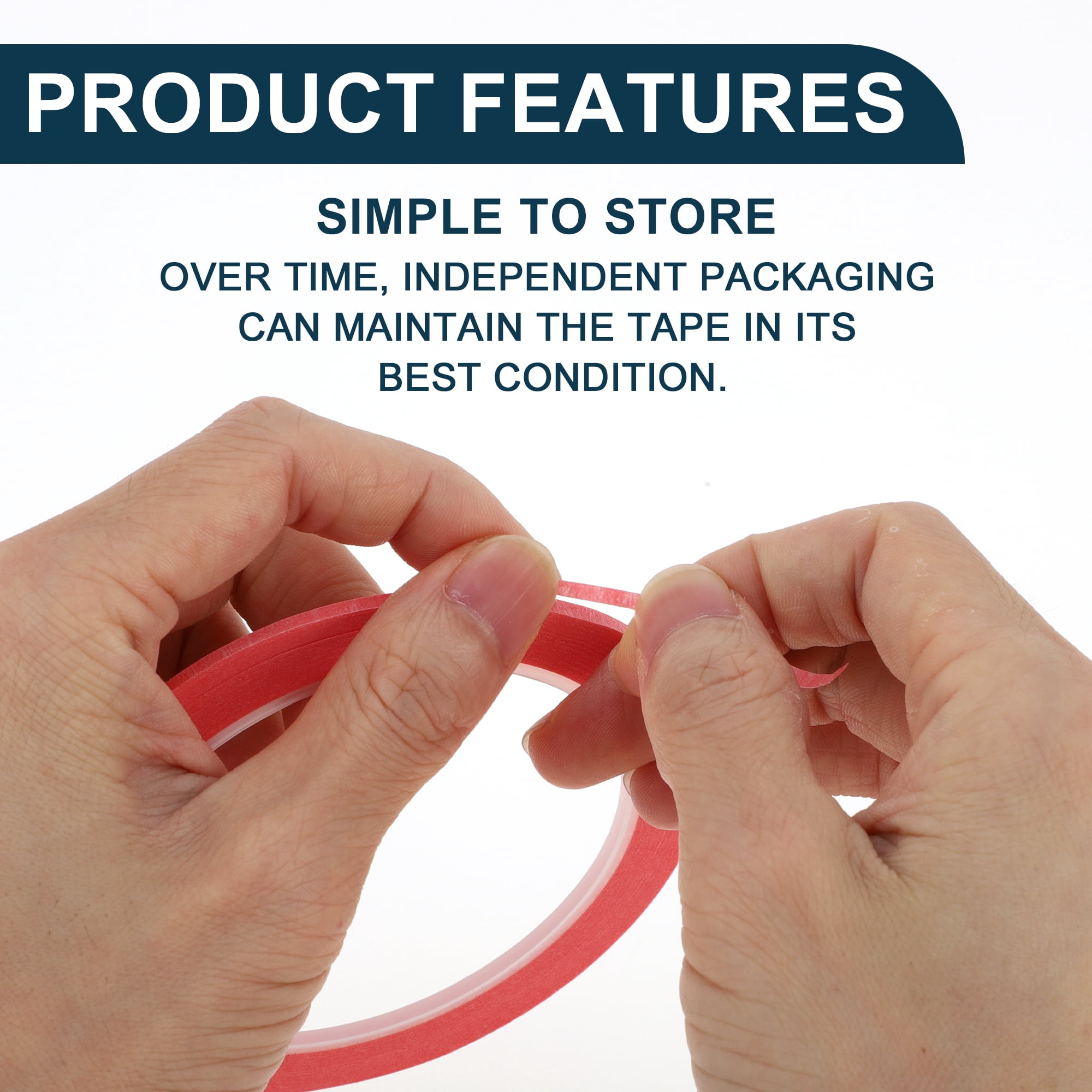 Unique Bargains Painters Tape Medium Tack Easy Removal Red 27.34 Yards x 0.10 Inches
