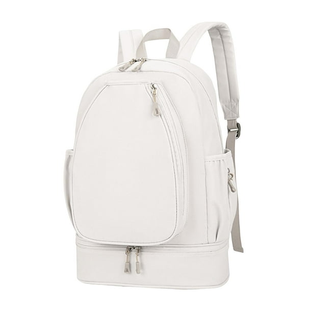 Mochila de tenis con compartimento para zapatos, capacidad para 3 raquetas, mochila de día, bandolera beige