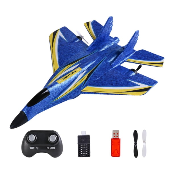Estabilizador giroscópico ligero de espuma para avión RC, avión de combate RC con control remoto Batería azul