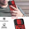 thumbnail image 5 of Compatible with iPhone 13 Pro Max Case with Sliding Camera Lens Cover and Ring Kickstand Heavy Duty Military Grade Protection Phone Shockproof Back Cover for iPhone 13 Pro Max, Red, 5 of 8