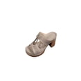 thumbnail image 3 of Willtoo Women's Chunky Block Heel Sandals - Open Toe Slip-On Ankle Strap Slides with Adjustable Buckle, for Casual & Evening Wear. Beige US-8（EU-40）, 3 of 5