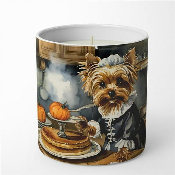 10 oz Unisex Yorkie Fall Kitchen Pumpkins Decorative Soy Candle